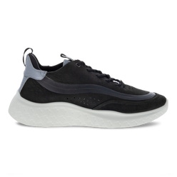 Women's ECCO® Therap Nubuck Sneaker - Black - Outside