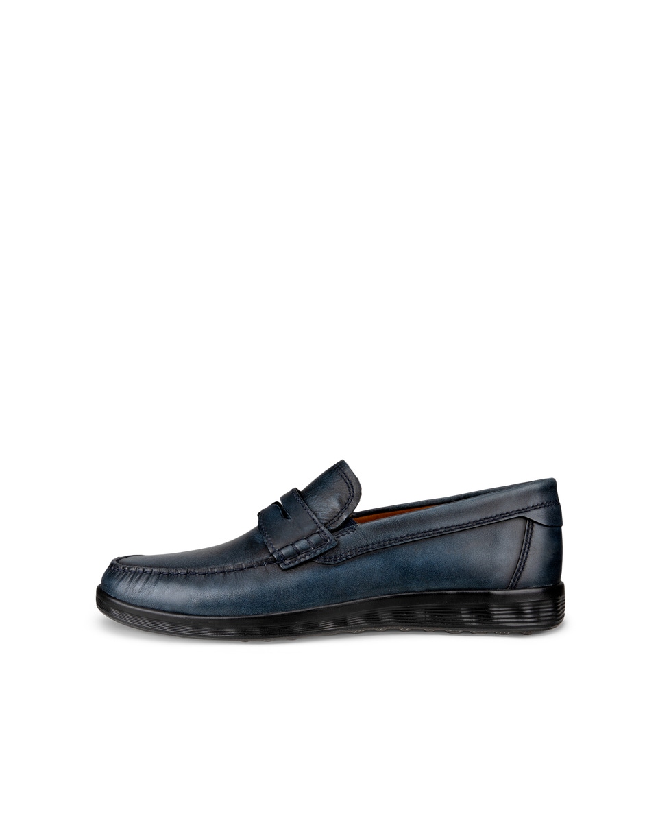 Men s ECCO S Lite Moc Leather Moccasin Blue