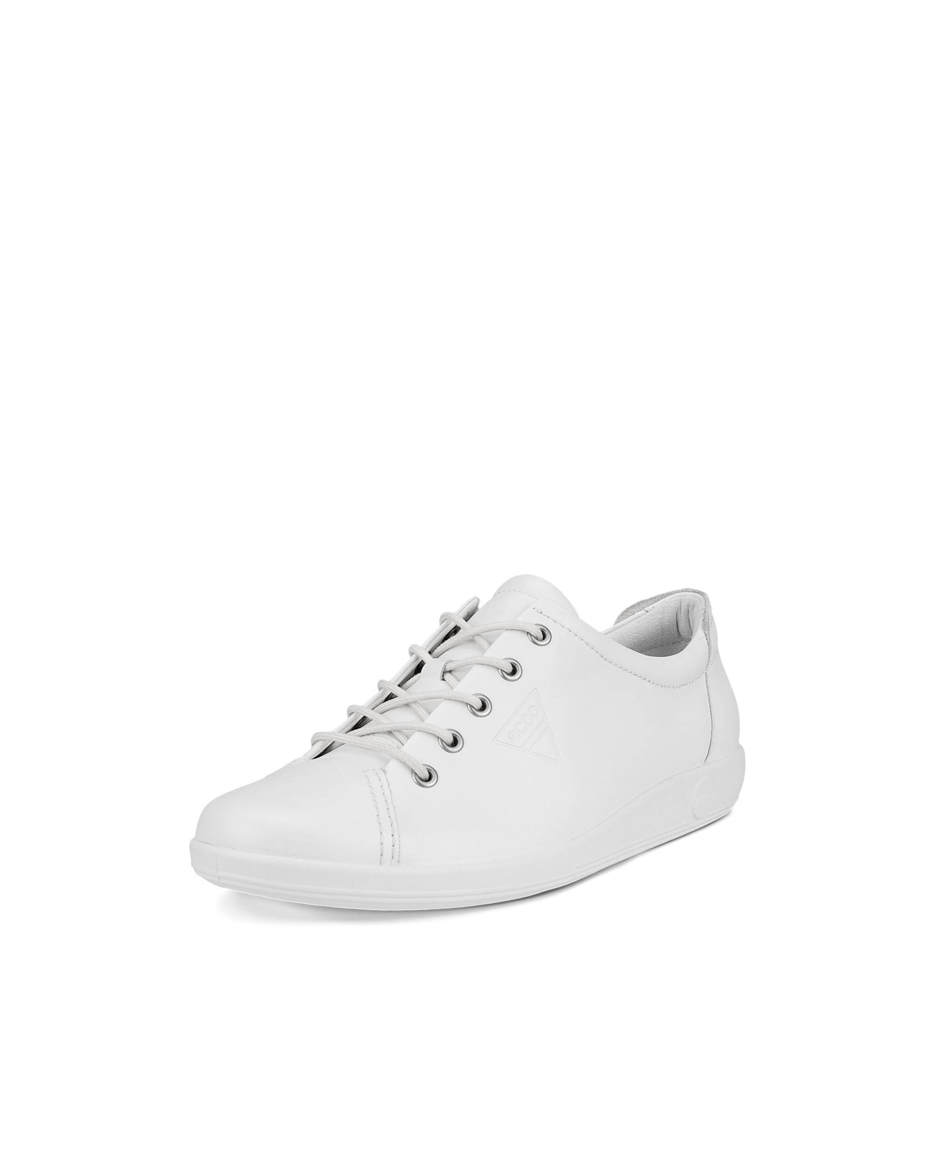 ECCO® Soft 2.0 chaussures de marche en cuir pour femme - Blanc - Main