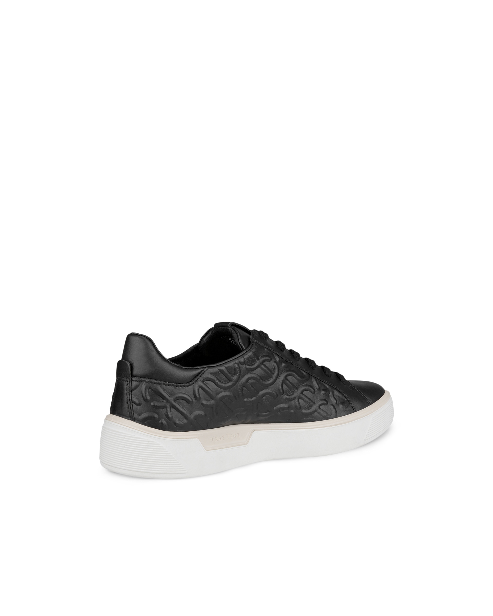 Women's ECCO® Street Tray Leather Sneaker - Black - Back