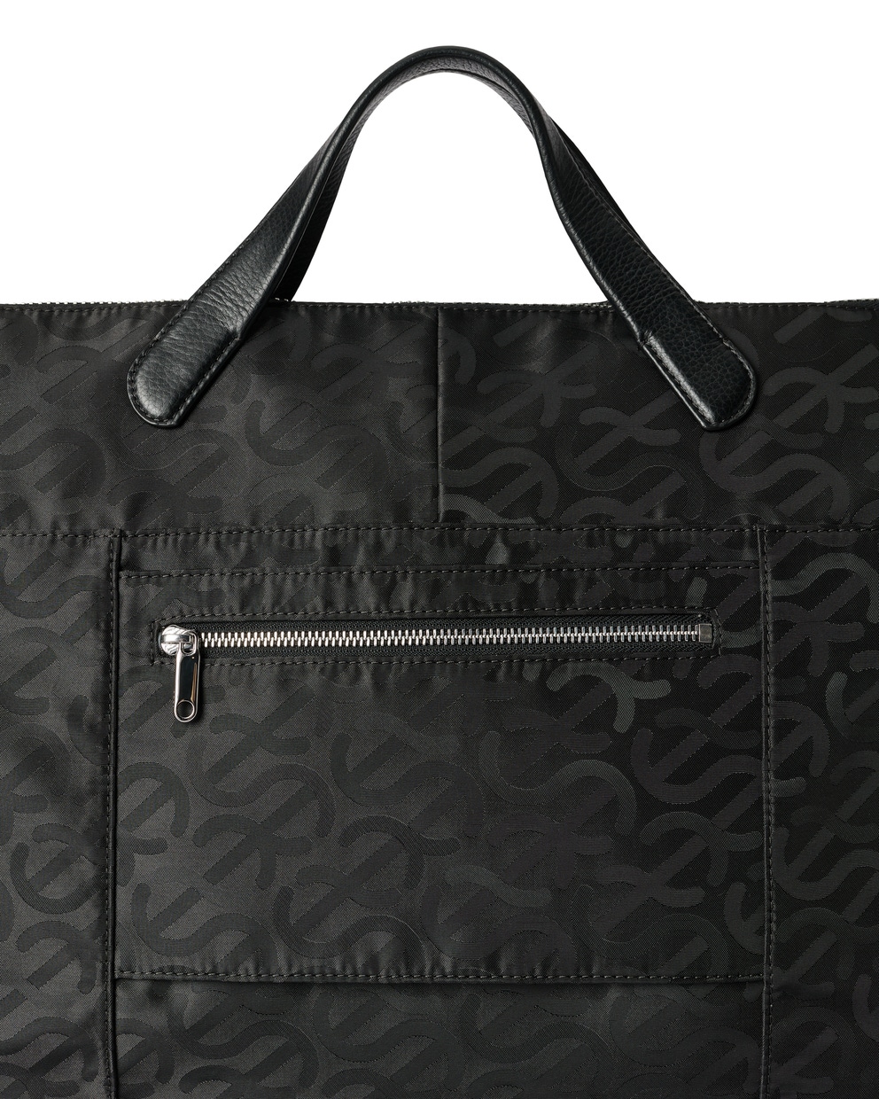 ECCO® Weekender Jacquard Wave Leather Tote Bag - Black - Detail-2