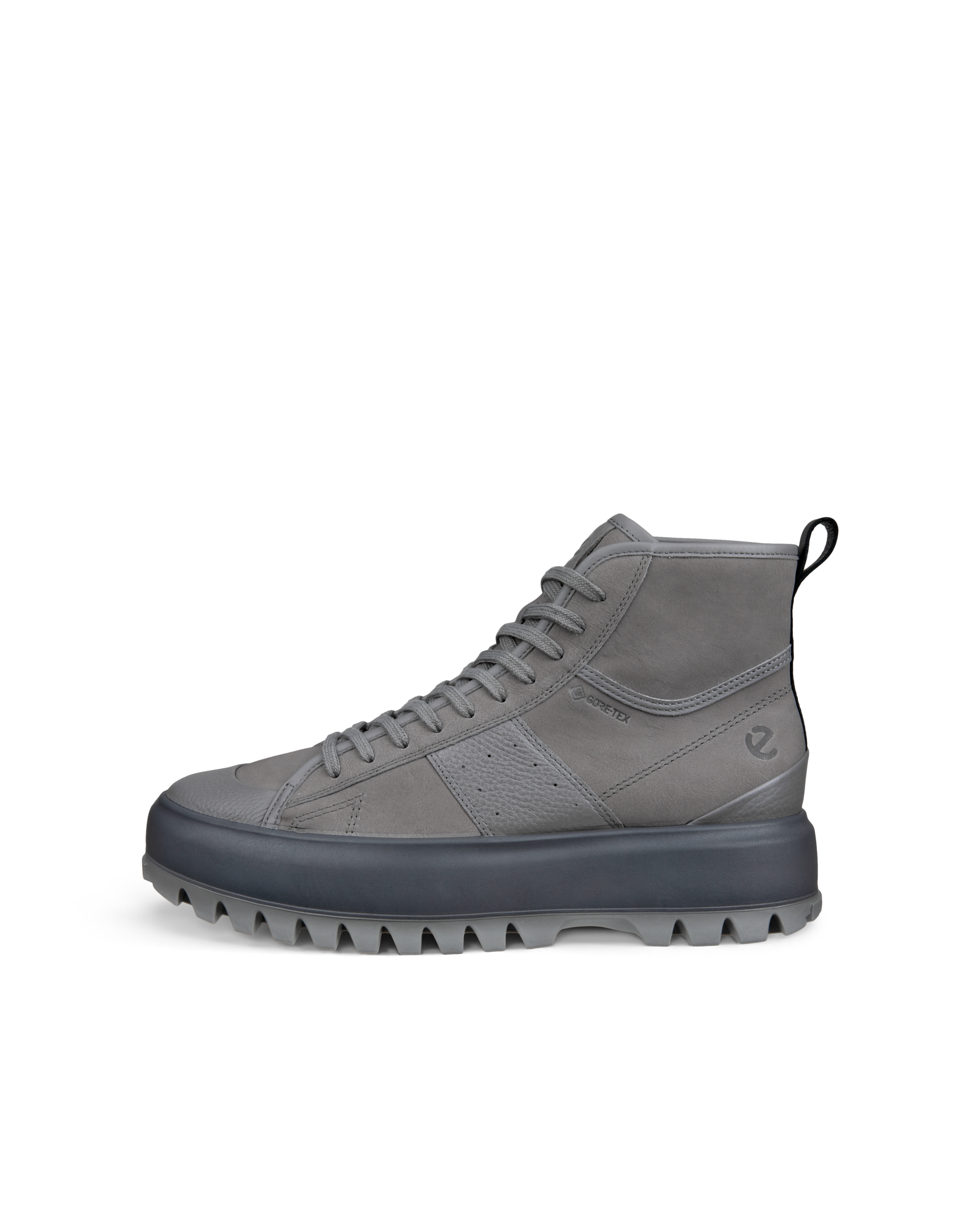 Men's ECCO® Street Ace Rugged Nubuck Gore-Tex High-Top Sneaker - Grey - Outside