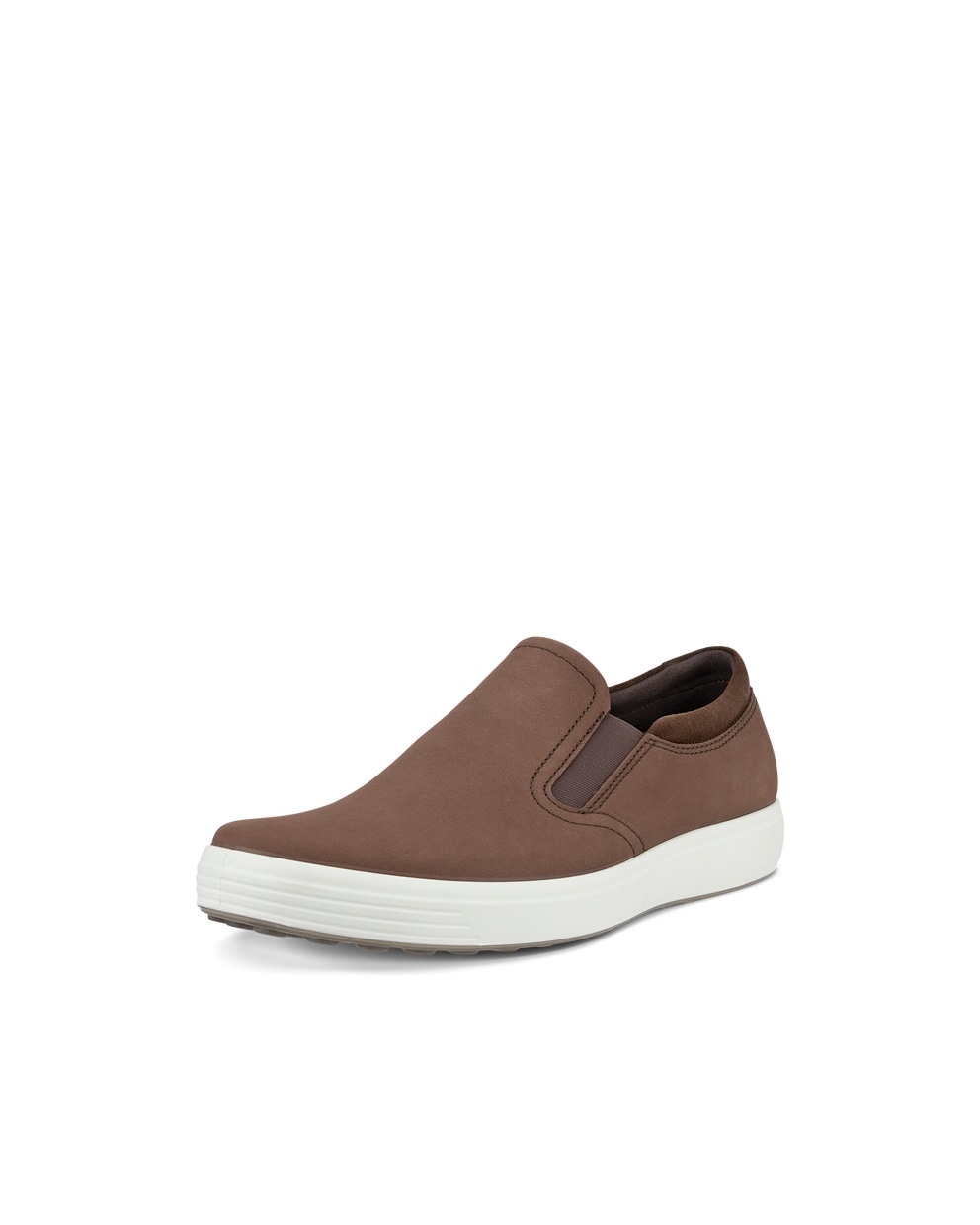 Men's ECCO® Soft 7 Nubuck Slip-On - Brown - Main