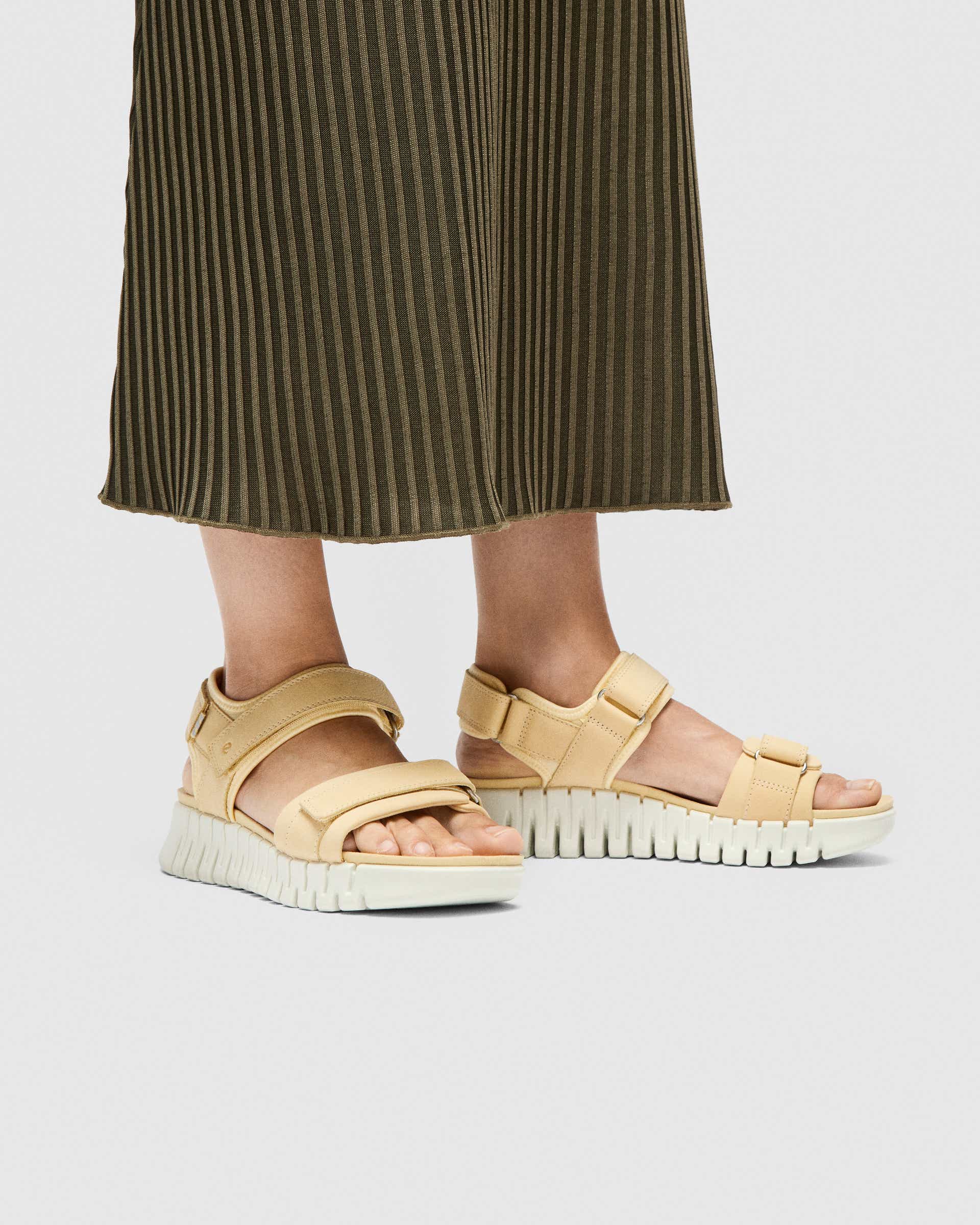 Women's ECCO® Gruuv Women's Nubuck Sandal - Yellow - Lifestyle image-1