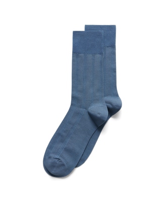 Men's ECCO® Classic Ribbed Mid-Cut Socks - Blue - Main