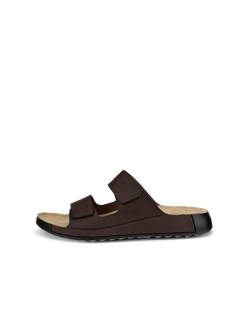 Men's ECCO® Cozmo Leather Two Strap Sandal - Brown - Outside