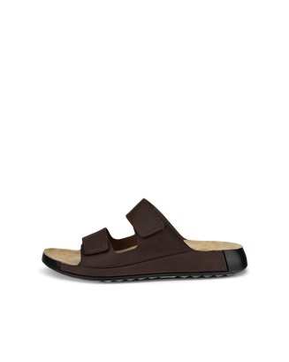 ECCO Men Cozmo Slide Sandal - Brown - Outside