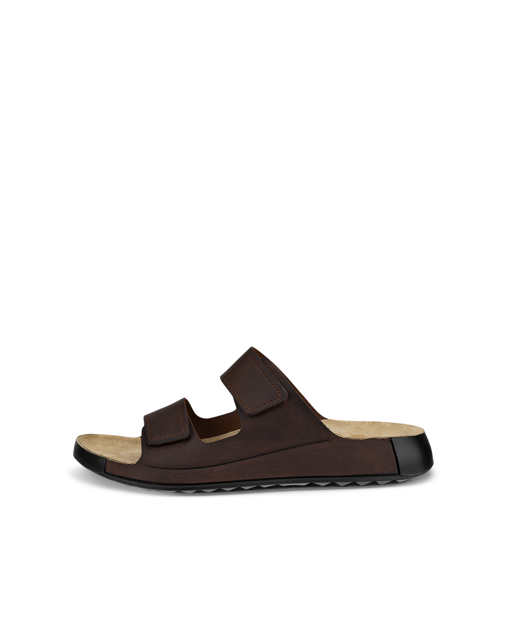 Men's ECCO® Cozmo Nubuck Two Strap Sandal - Brown - Outside