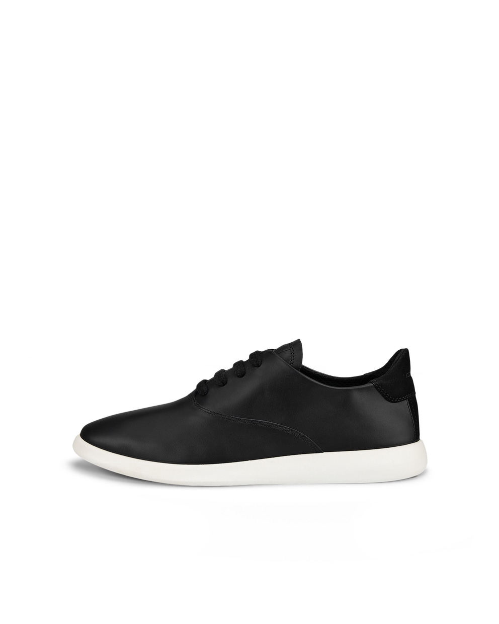 Women's ECCO® Minimalist Leather Lace-Up Shoe - Black - Outside