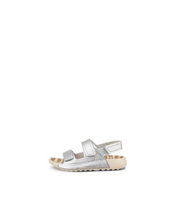 Kids' ECCO® Cozmo Nubuck Two Strap Sandal - Metallics - Outside