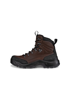 Men's ECCO® Offroad Nubuck Waterproof Mid-Cut Outdoor Boot - Brown - Outside