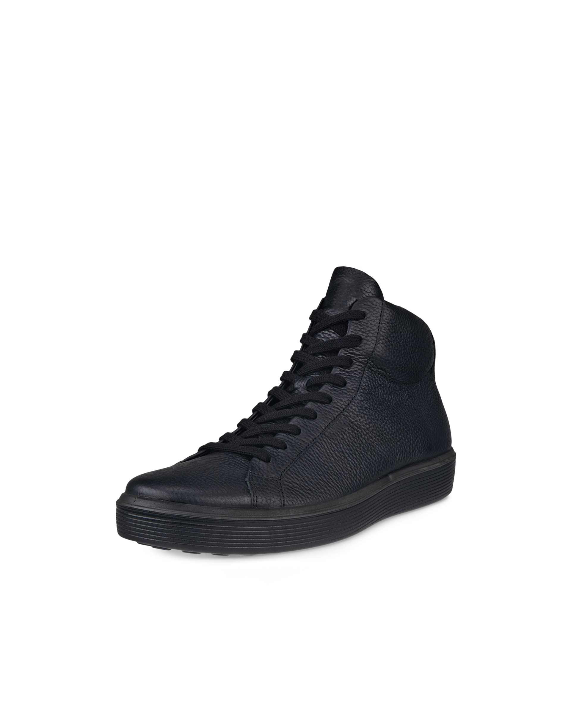 Men's ECCO® Soft 60 Leather High-Top Sneaker - Black - Main