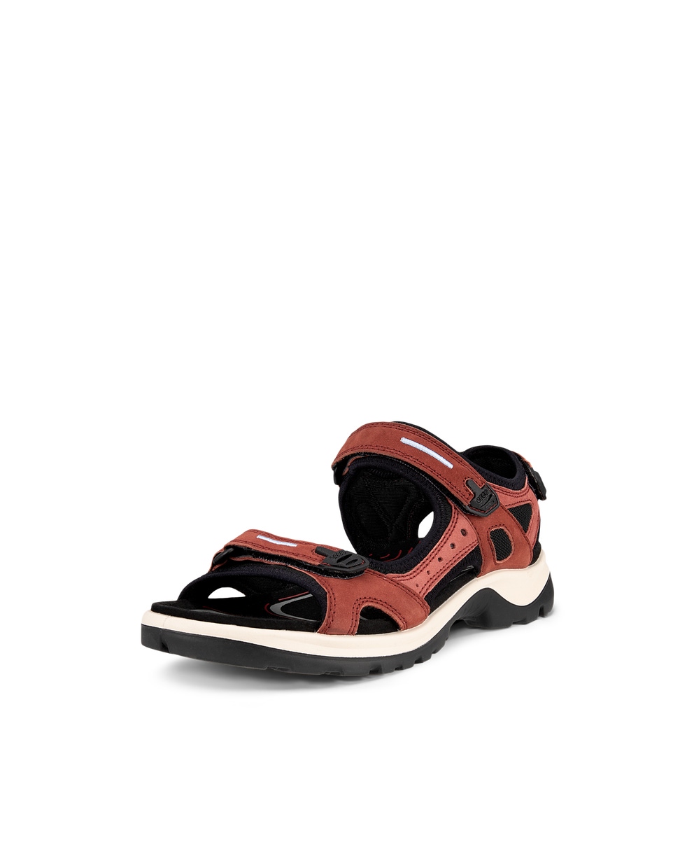 Women's ECCO® Offroad Nubuck Outdoor Sandal - Red - Main