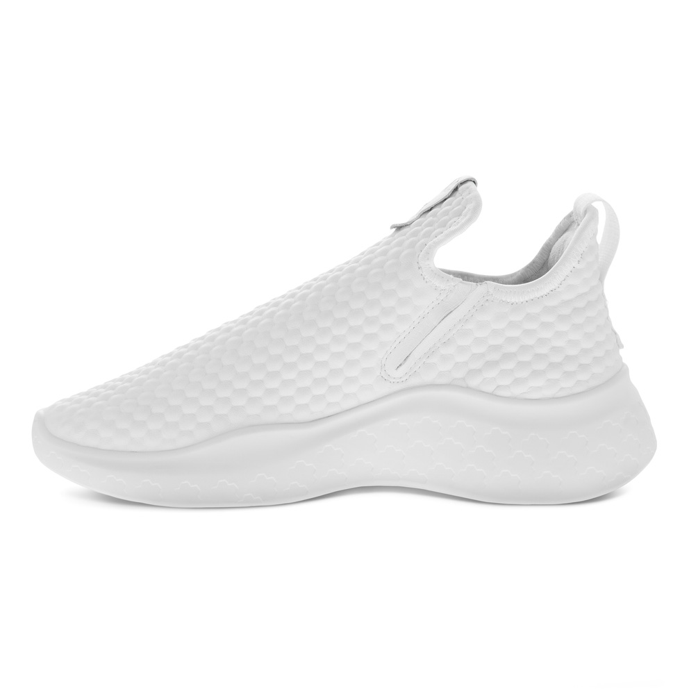 Women's ECCO® Therap Leather Slip-On Sneaker - White - Inside