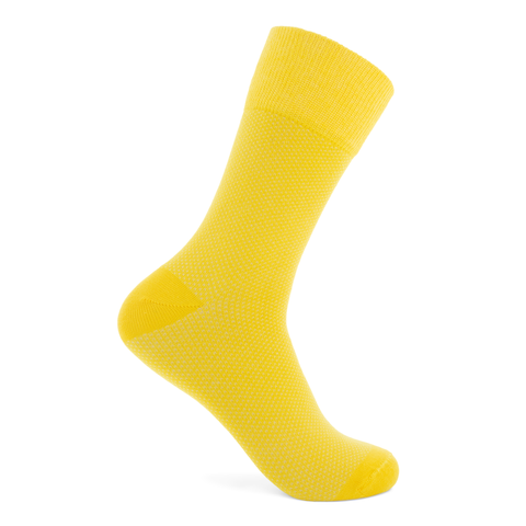 ECCO Men's Classic Birds Eye Mid-cut Socks - Yellow - Detail-1