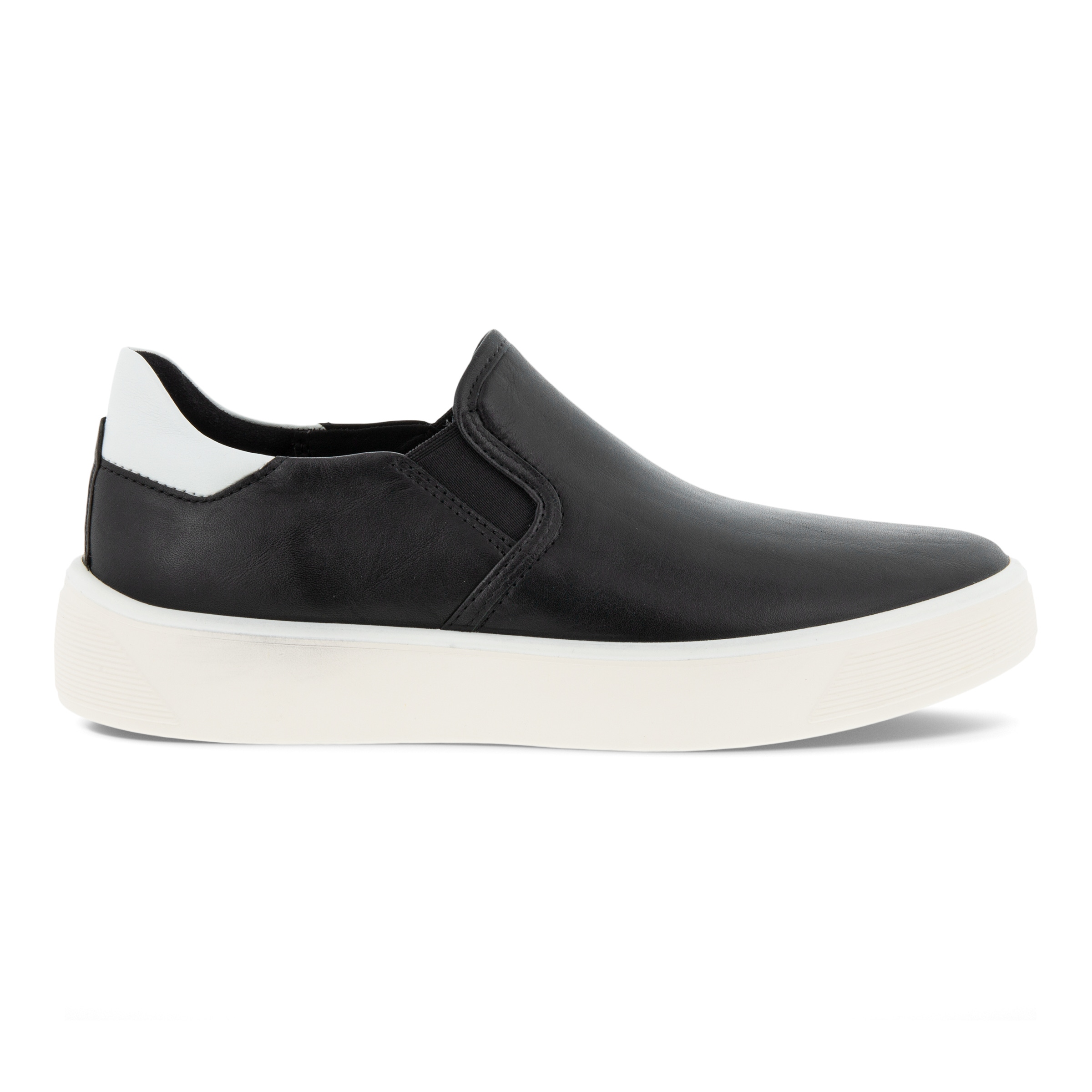 ECCO Street Tray ウィメンズ レザースリッポンスニーカー - Black - Outside