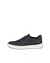 Men's ECCO® Street Tray Leather Sneaker - Black - Outside