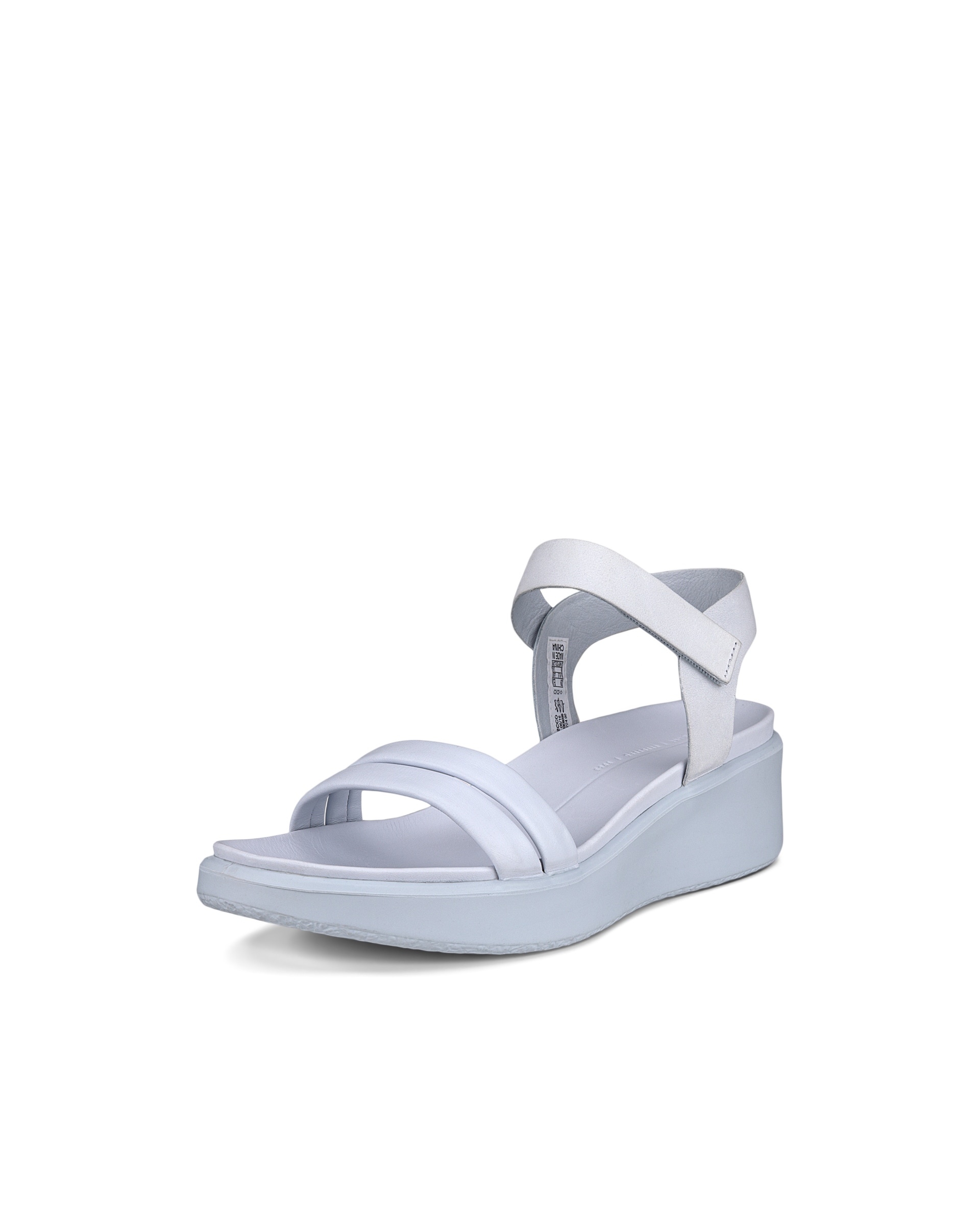 Women's ECCO® Flowt Wedge LX Leather Sandal - Blue - Main