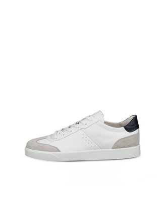 Men's ECCO® Street Lite Leather Sneaker - White - Outside