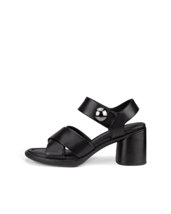 Women's ECCO® Sculpted Sandal LX 55 Leather Heeled Sandal - Black - Outside