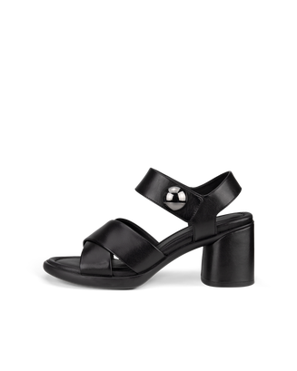 Women's ECCO® Sculpted Sandal LX 55 Leather Heeled Sandal - Black - Outside