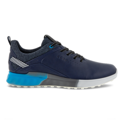 Zapatos golf de piel Gore-Tex ECCO® Golf S-Three para hombre - Azul - Outside