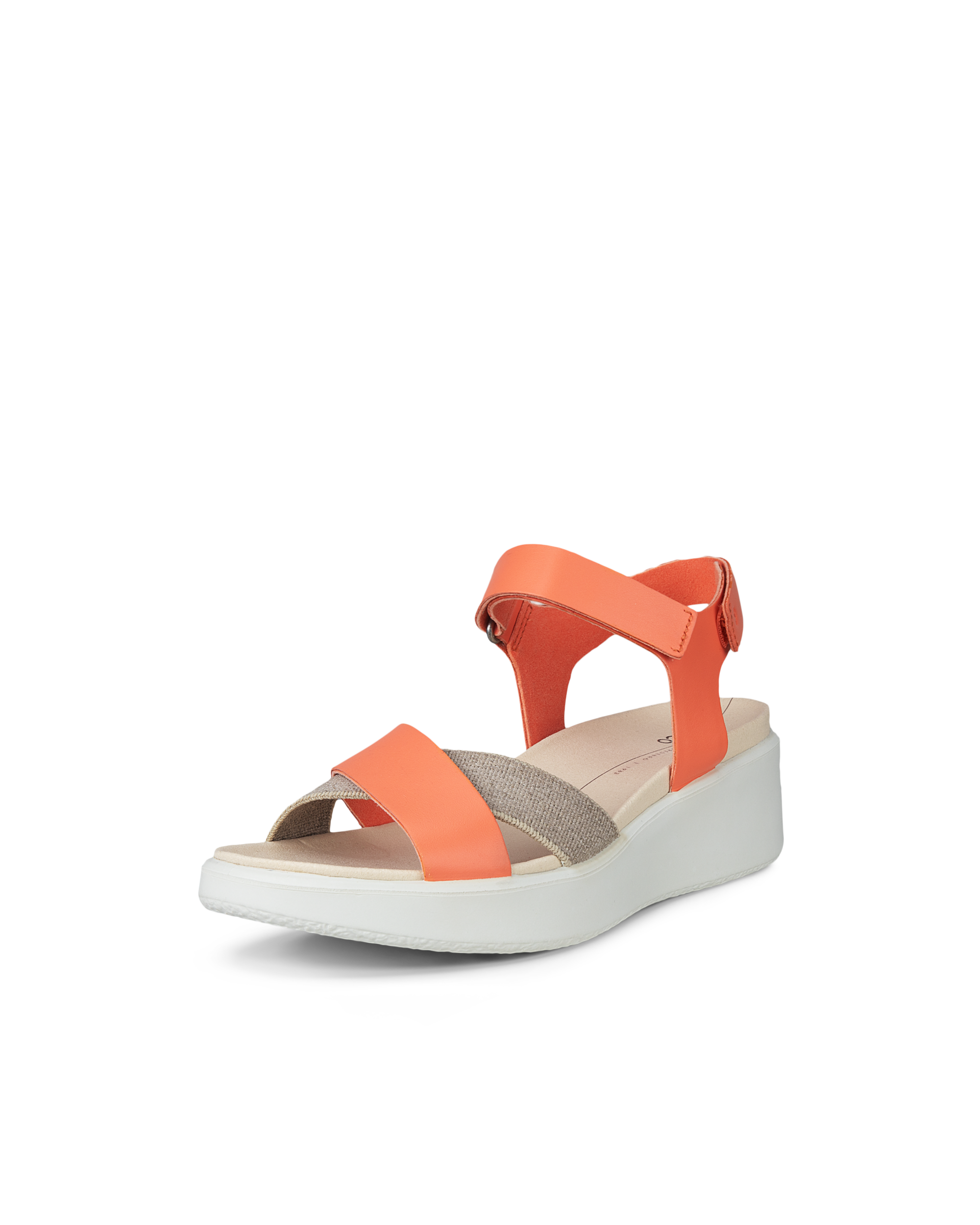 Women's ECCO® Flowt LX Leather Wedge Sandal - Orange - Main