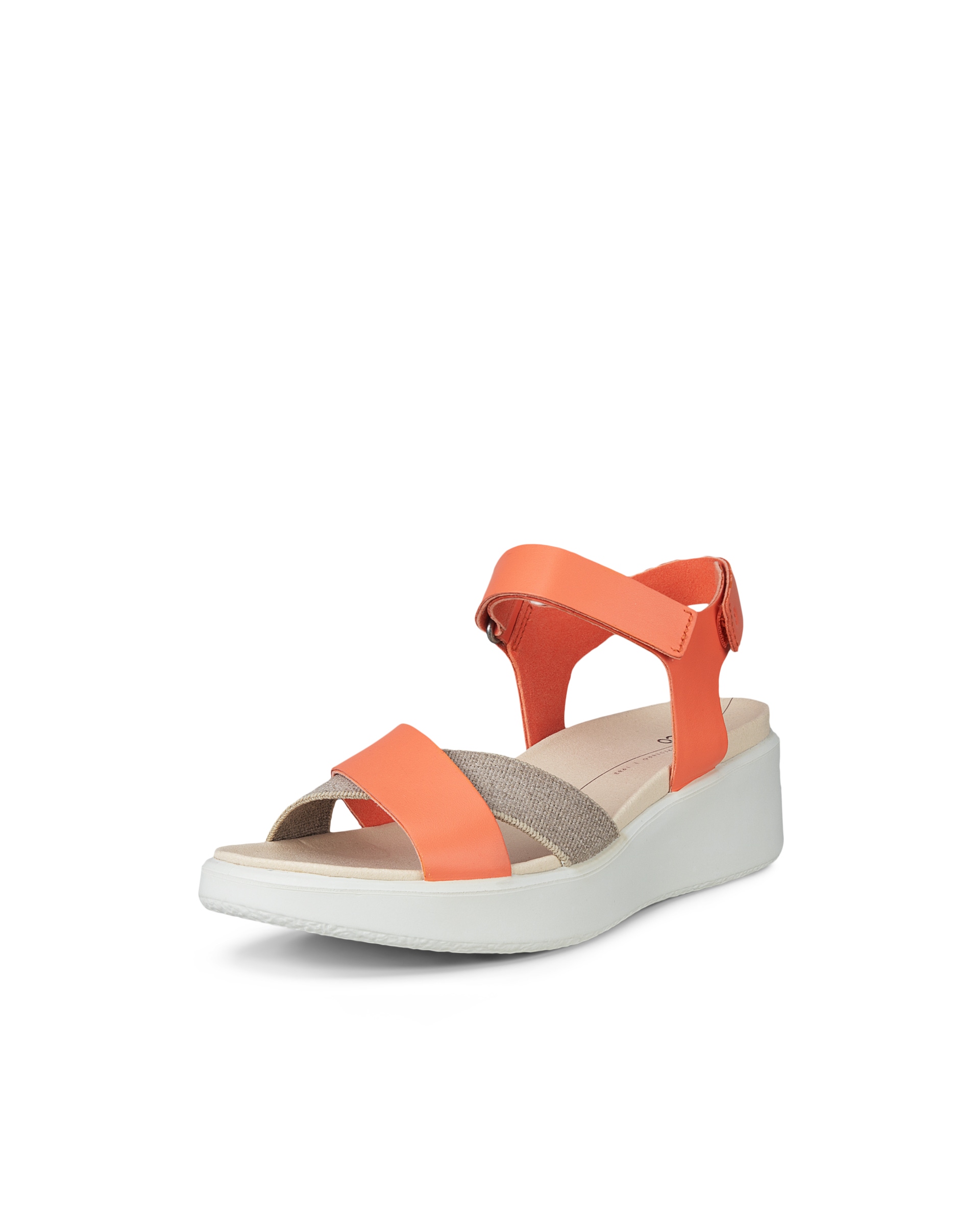 ECCO® Flowt LX sandale compensée cuir pour femme - Orange - Main