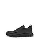 Men's ECCO® Cozmo Shoe Leather Moc-Toe Shoe - Black - Outside