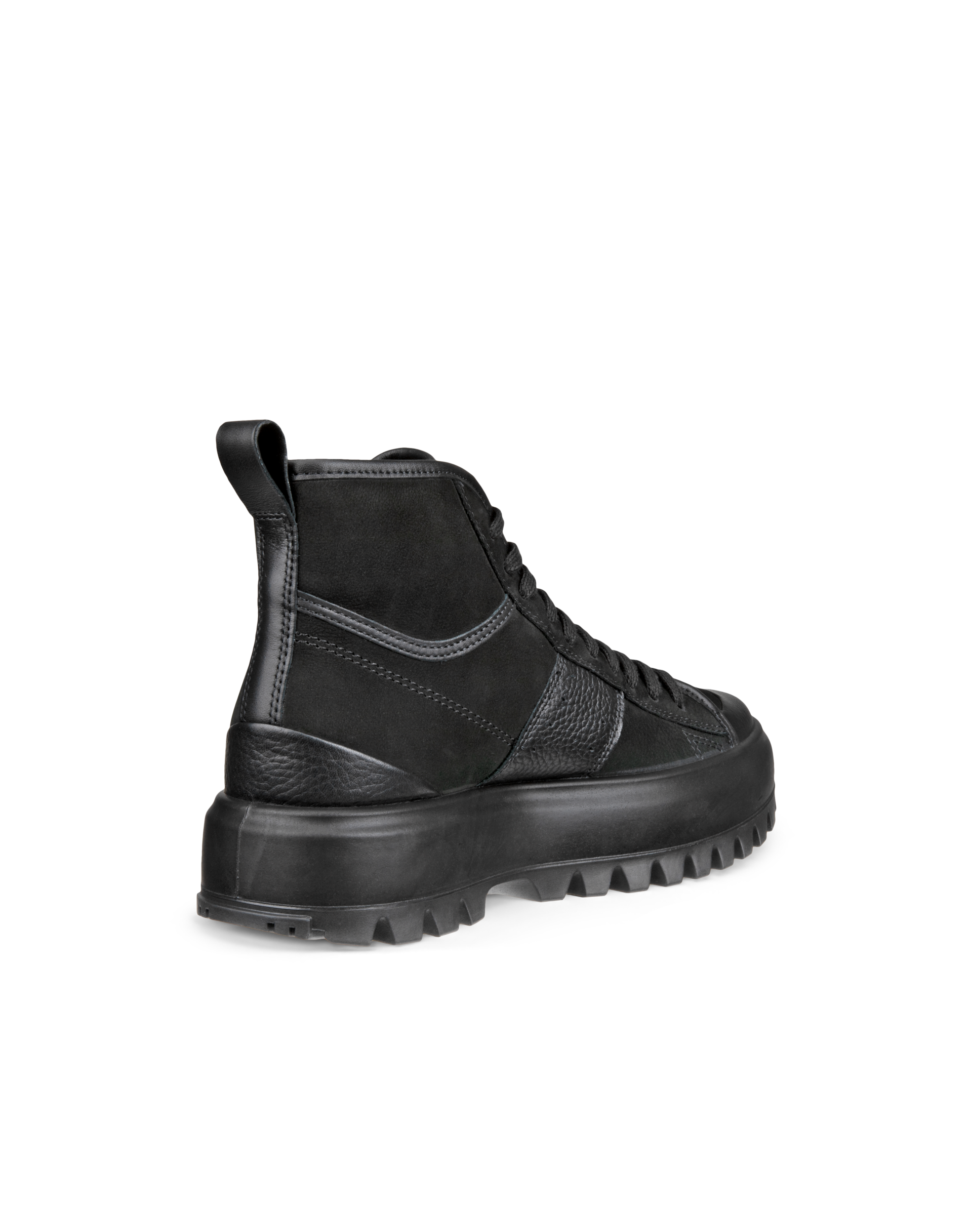 Women's ECCO® Street Ace Rugged Nubuck Gore-Tex High-Top Sneaker - Black - Back