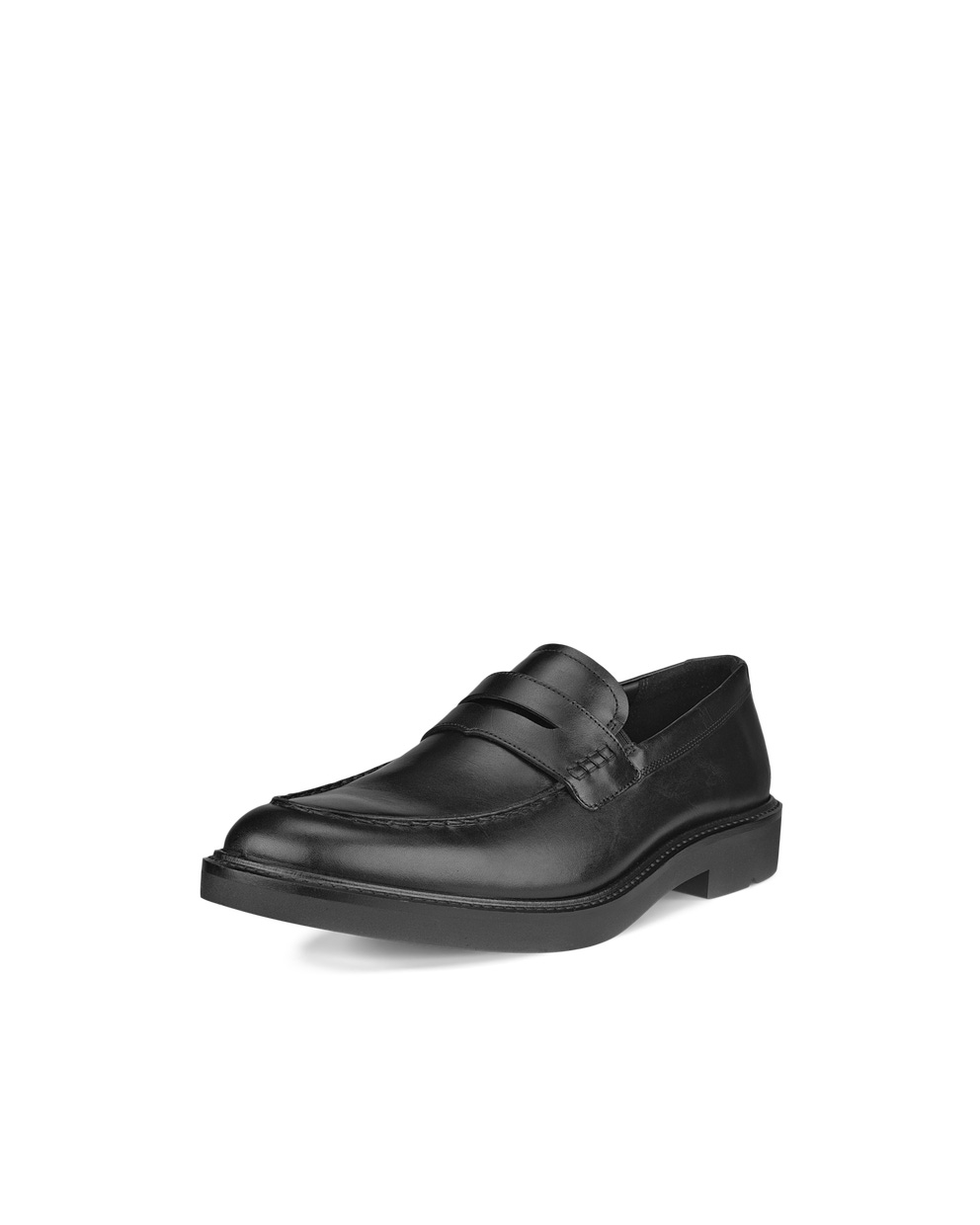 Men's ECCO® Metropole London Leather Moc-Toe Shoe - Black - Main