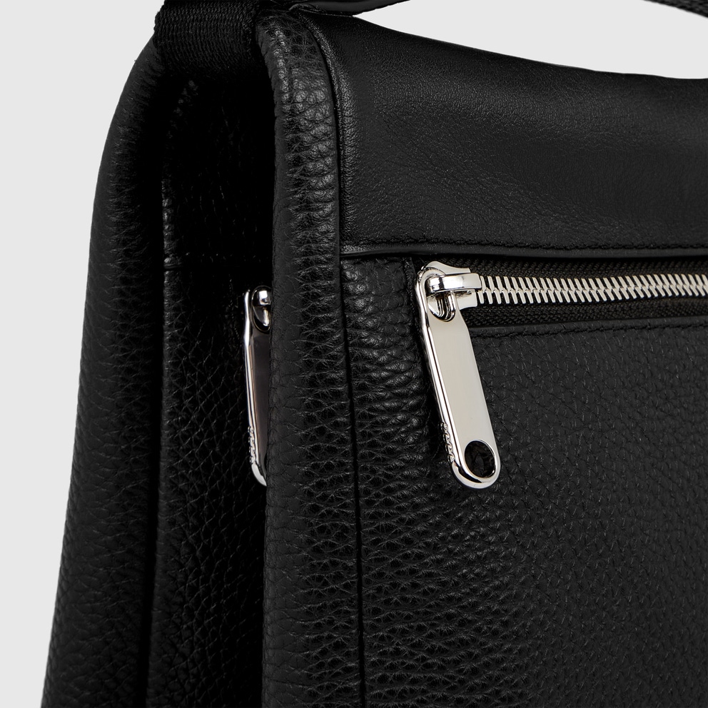 ECCO® Textureblock Leather Crossbody Bag - Black - Detail-2