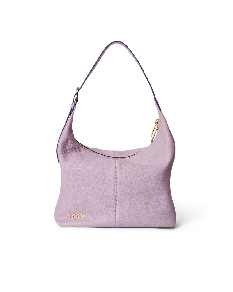 ECCO® Soft Medium Pebbled Leather Hobo Bag - Purple - Main