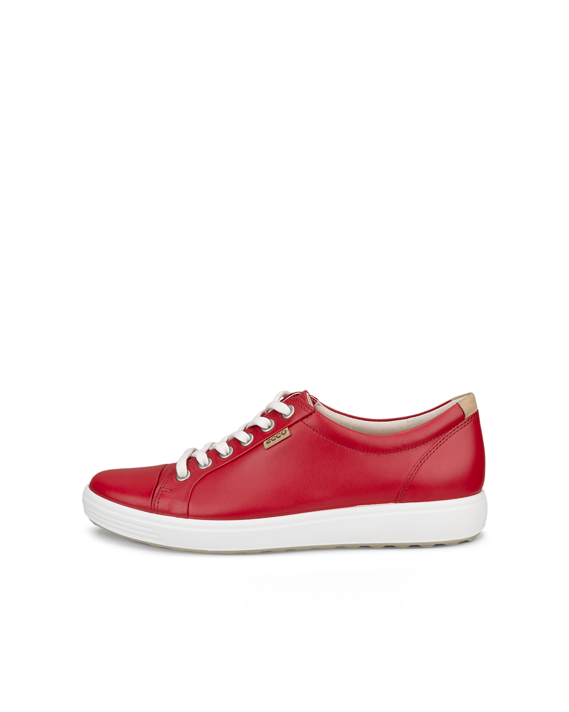 Women s ECCO Soft 7 Leather Sneaker Red