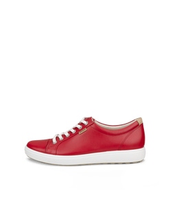 Women's ECCO® Soft 7 Nubuck Sneaker - Red - Outside