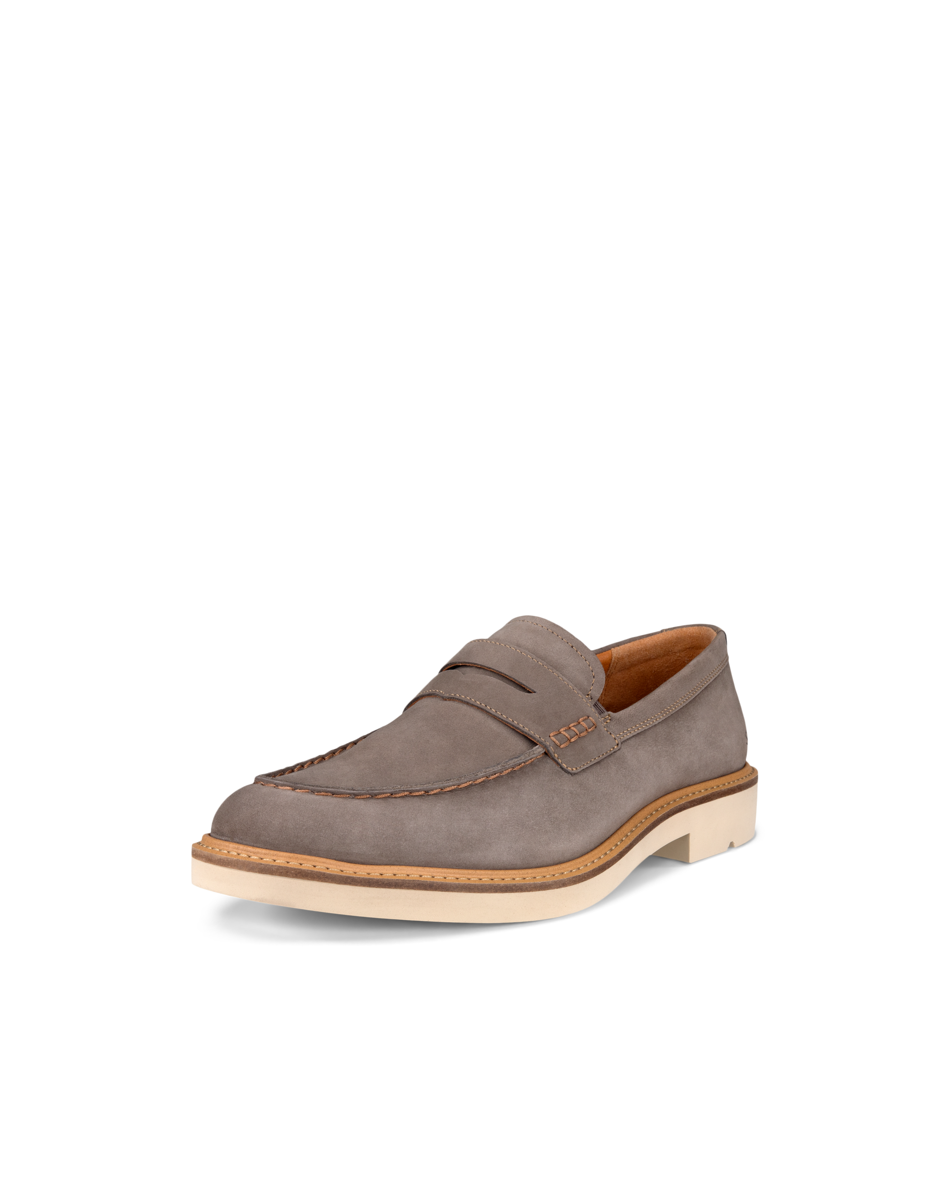 ECCO® Metropole London chaussures nubuck à bout mocassin pour homme - Gris - Main