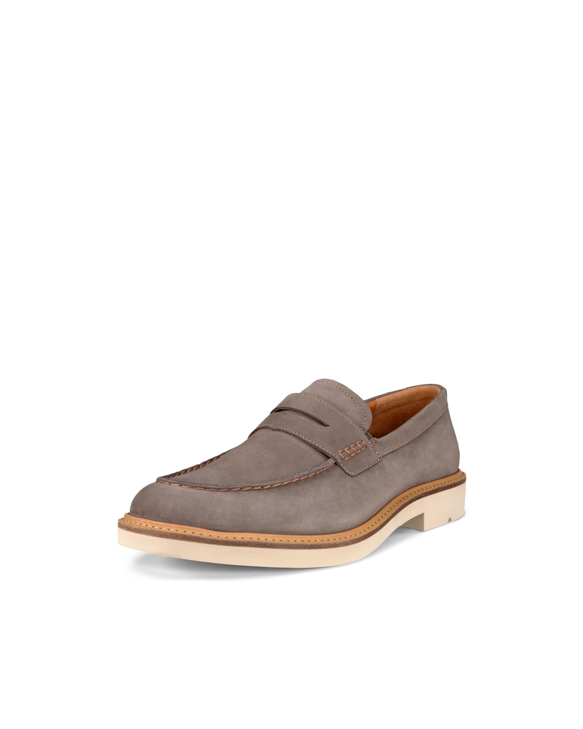 Men's ECCO® Metropole London Nubuck Moc-Toe Shoe - Grey - Main