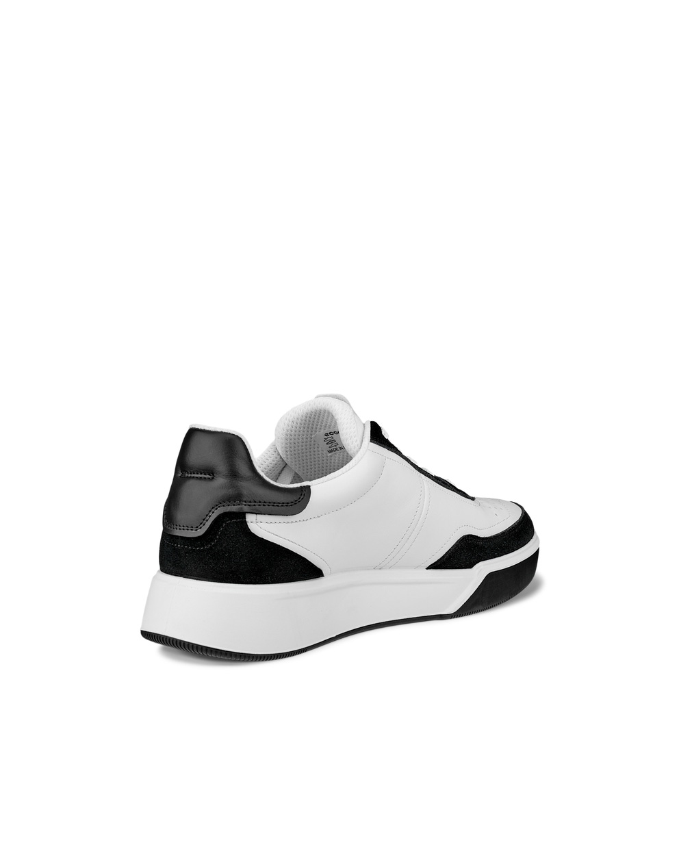 Men's ECCO® Street Court Leather Sneaker - White - Back