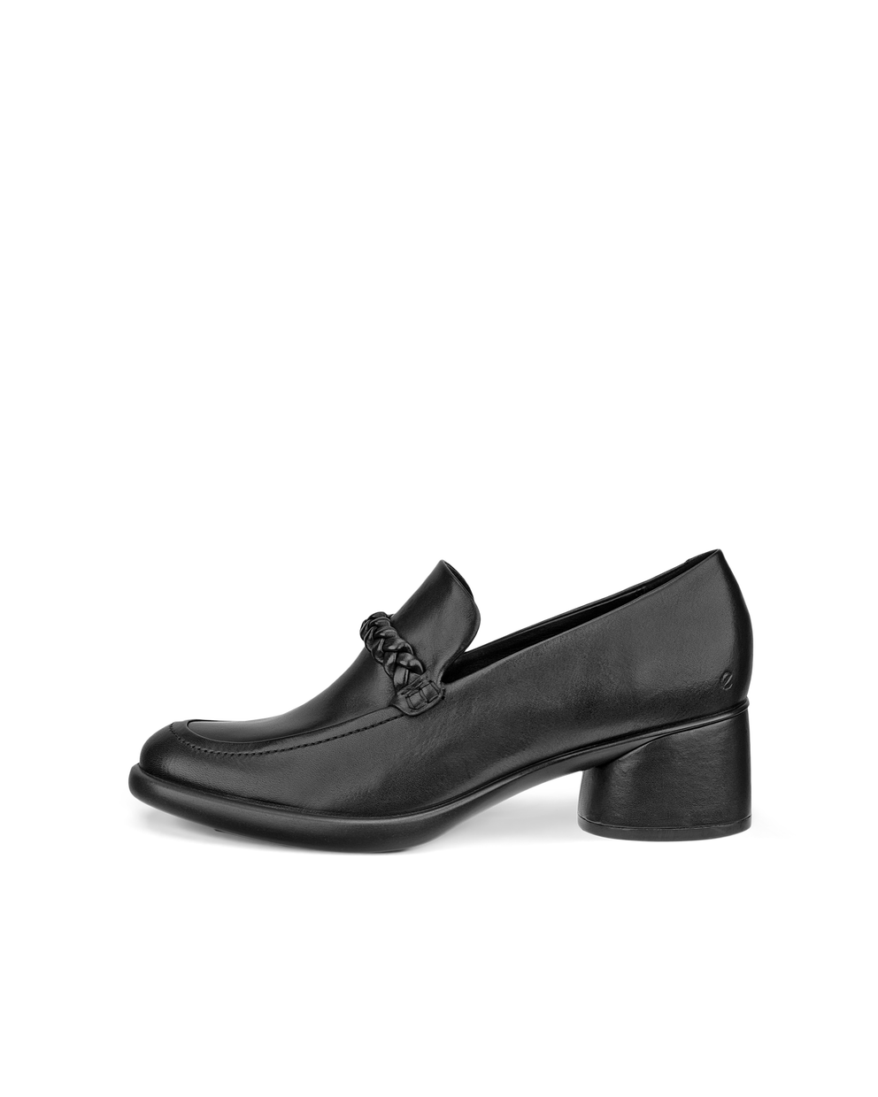 Women's ECCO® Sculpted LX 35 Leather Block-Heeled Loafer - Black - Outside