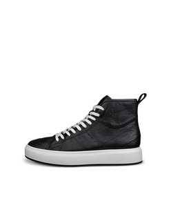 ECCO® Street Ace baskets montante en cuir pour homme - Noir - Outside