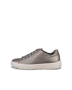 Women's ECCO® Golf Tray Leather Shoe - Metallics - Outside