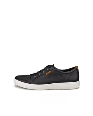 ECCO® Soft 7 baskets en cuir pour homme - Noir - Outside