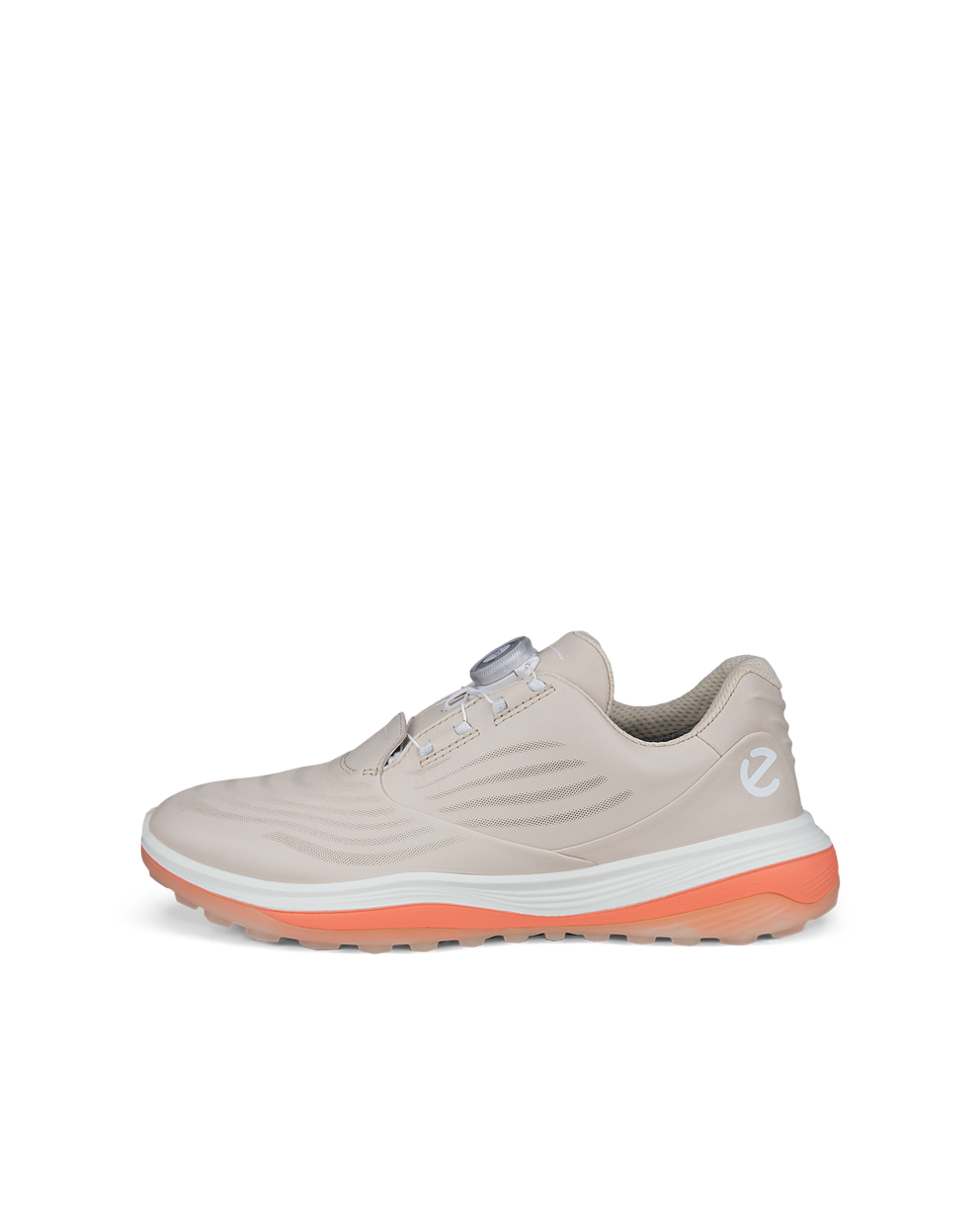 Ladies ECCO® Golf LT1 Leather Waterproof Shoe - Beige - Outside