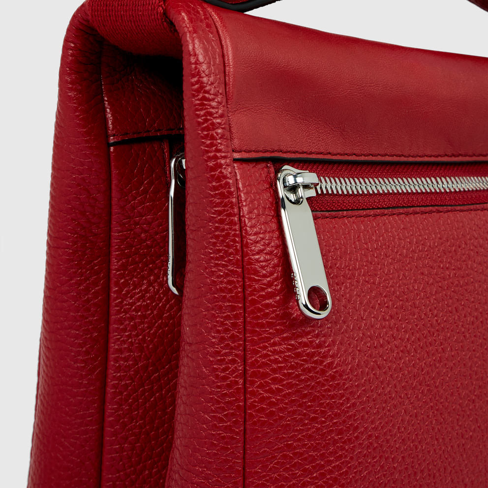 ECCO® Textureblock Leather Crossbody Bag - Red - Detail-2