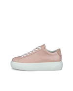 Women's ECCO® Street Platform Leather Sneaker - White - Outside