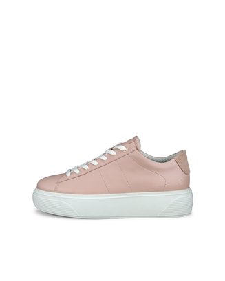 Women's ECCO® Street Platform Leather Sneaker - Pink - Outside