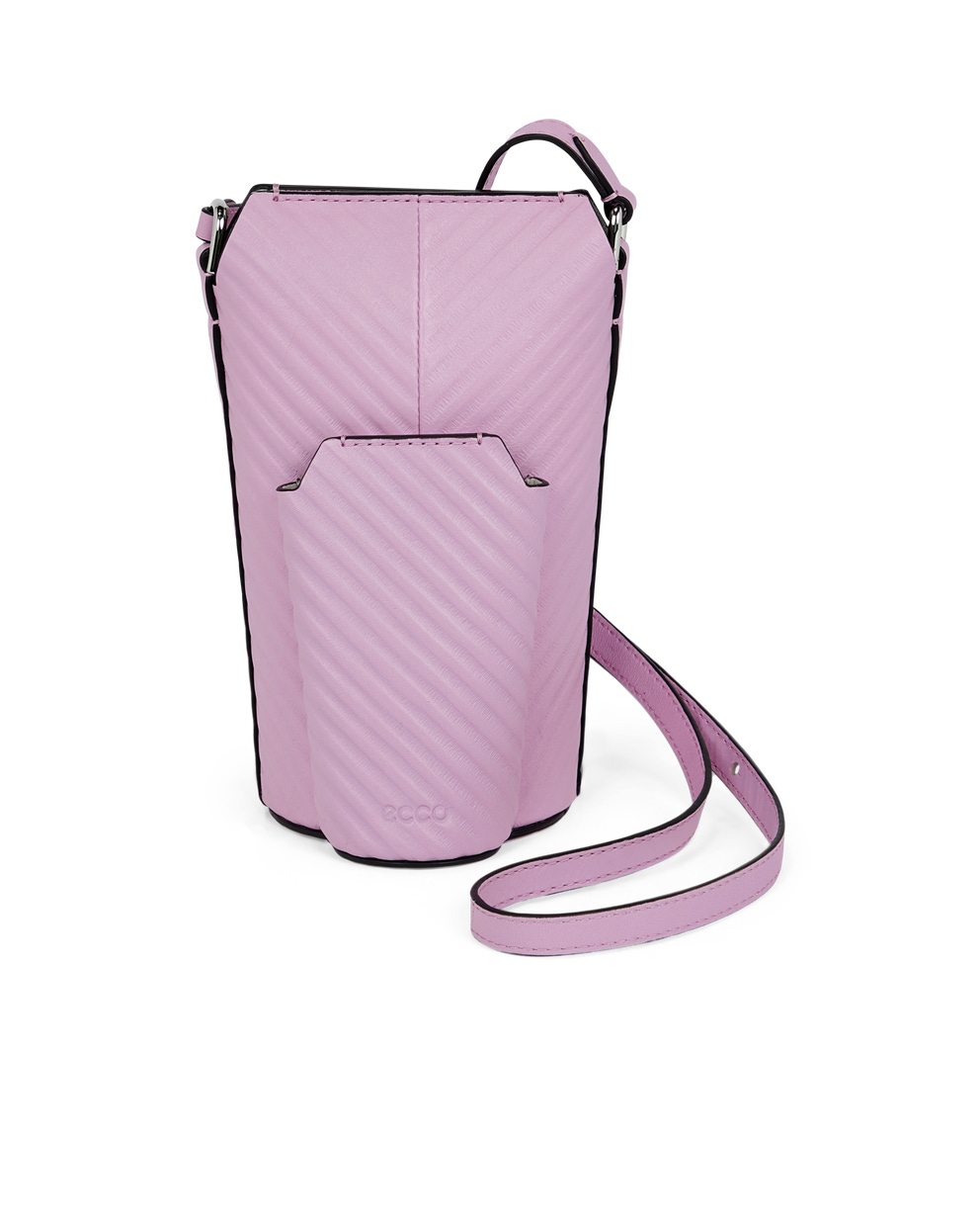 ECCO® Pot Double Grooved Leather Crossbody Bag - Pink - Main