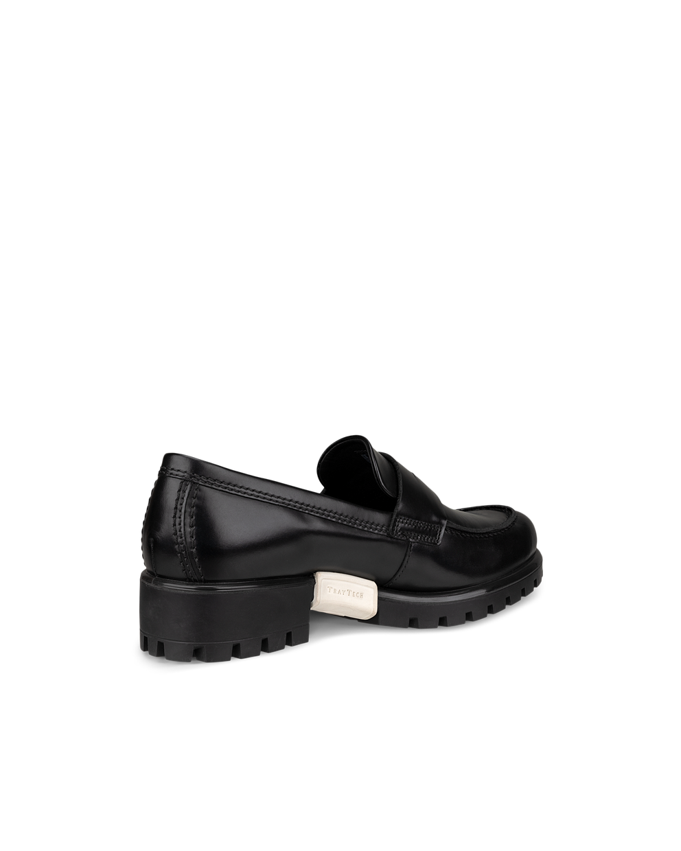 Women's ECCO® Modtray Leather Loafer - Black - Back