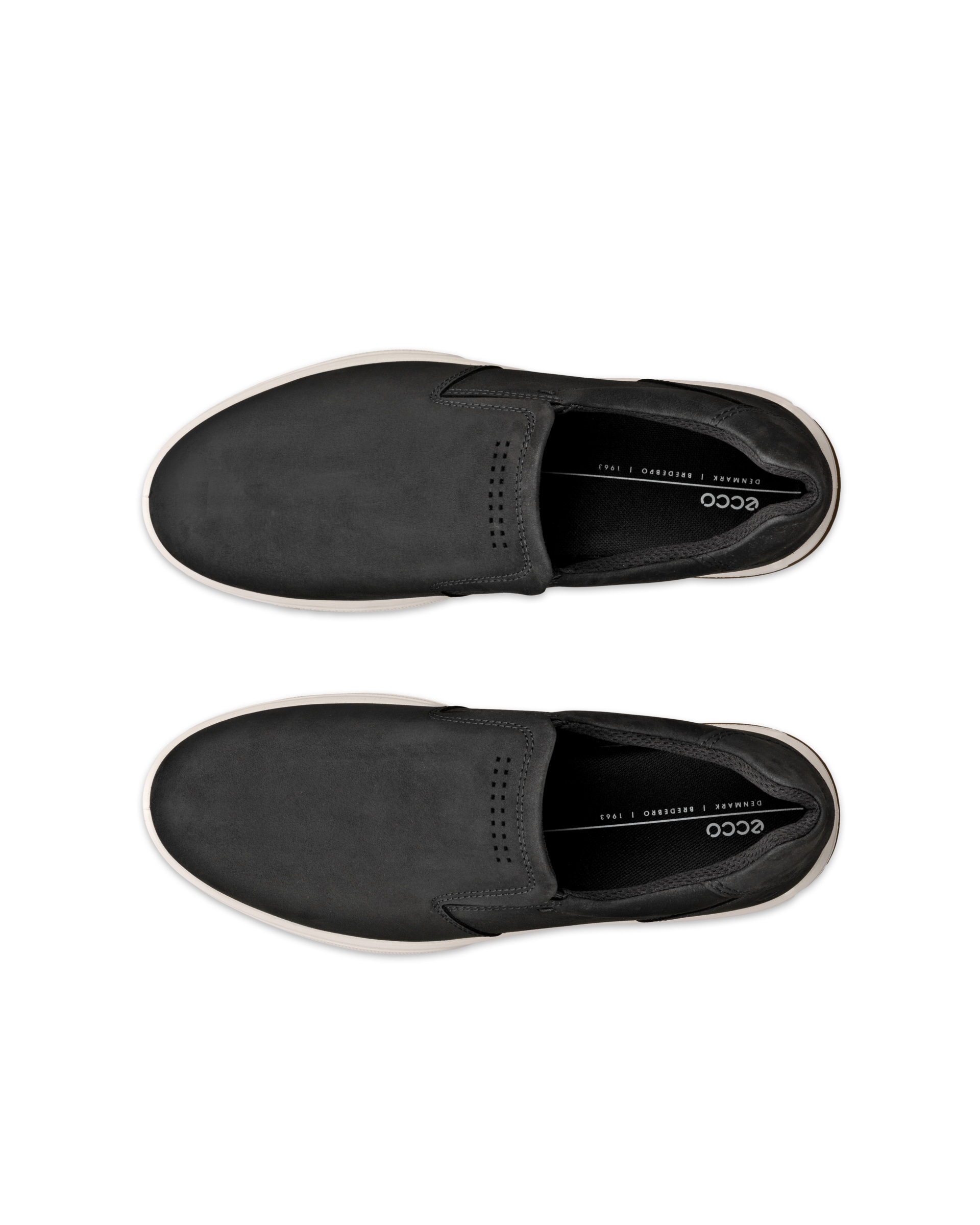 Men's ECCO® Byway 2.0 Nubuck Slip-On Sneaker - Black - Top left pair