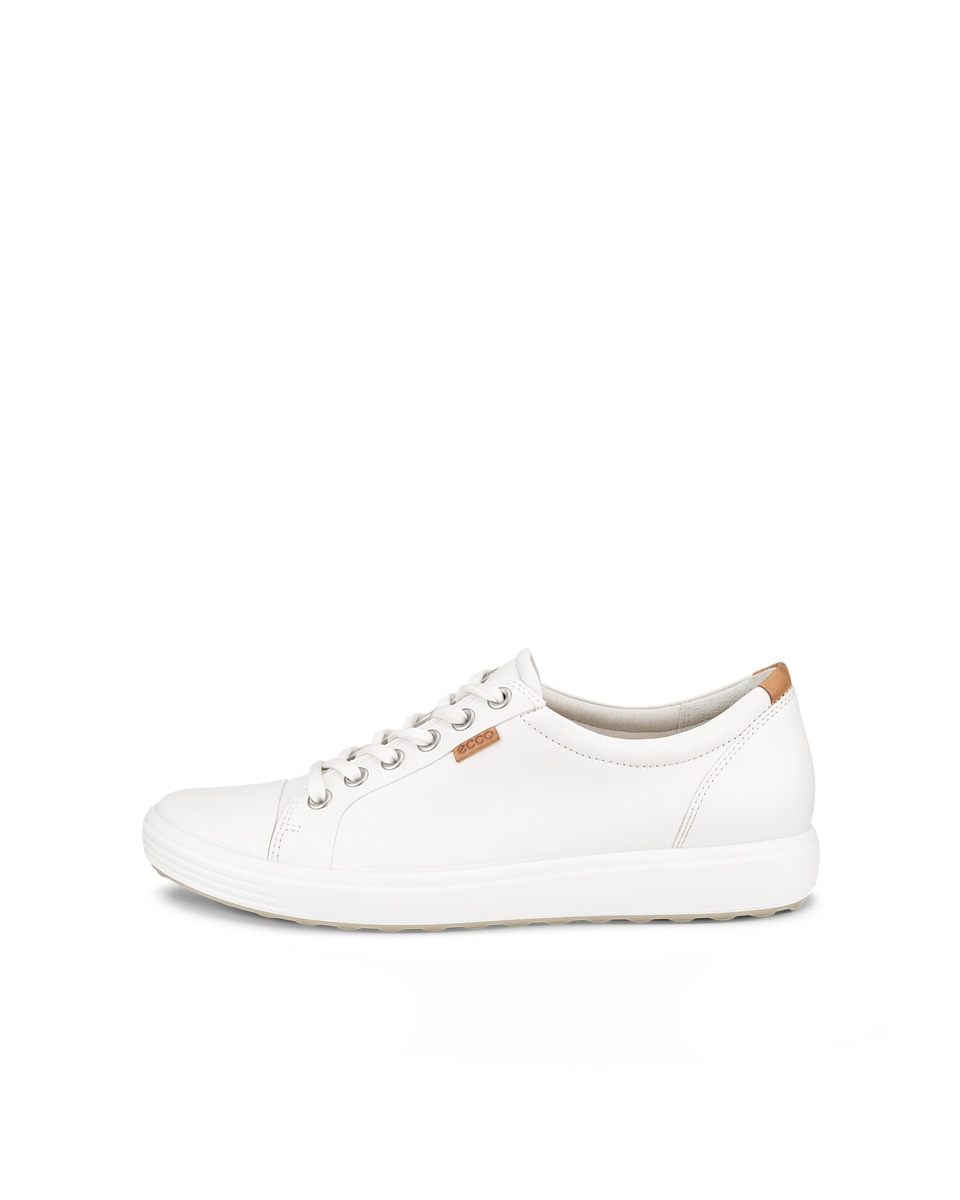 Women s ECCO Soft 7 Leather Sneaker White